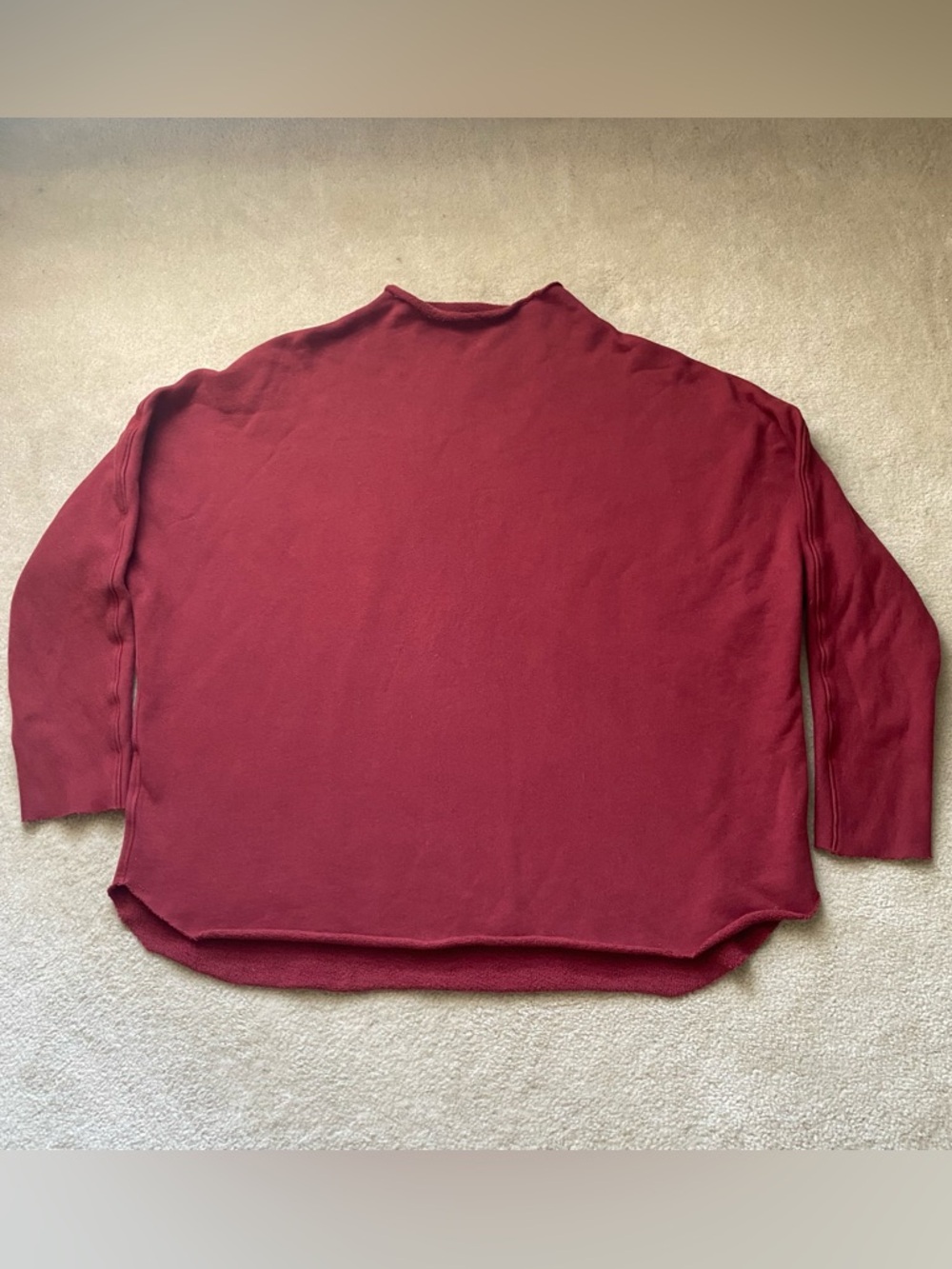 Frank & Eileen Anna Long-Sleeve Funnel Neck Triple Fleece Capelet Medium Red - Picture 2 of 9